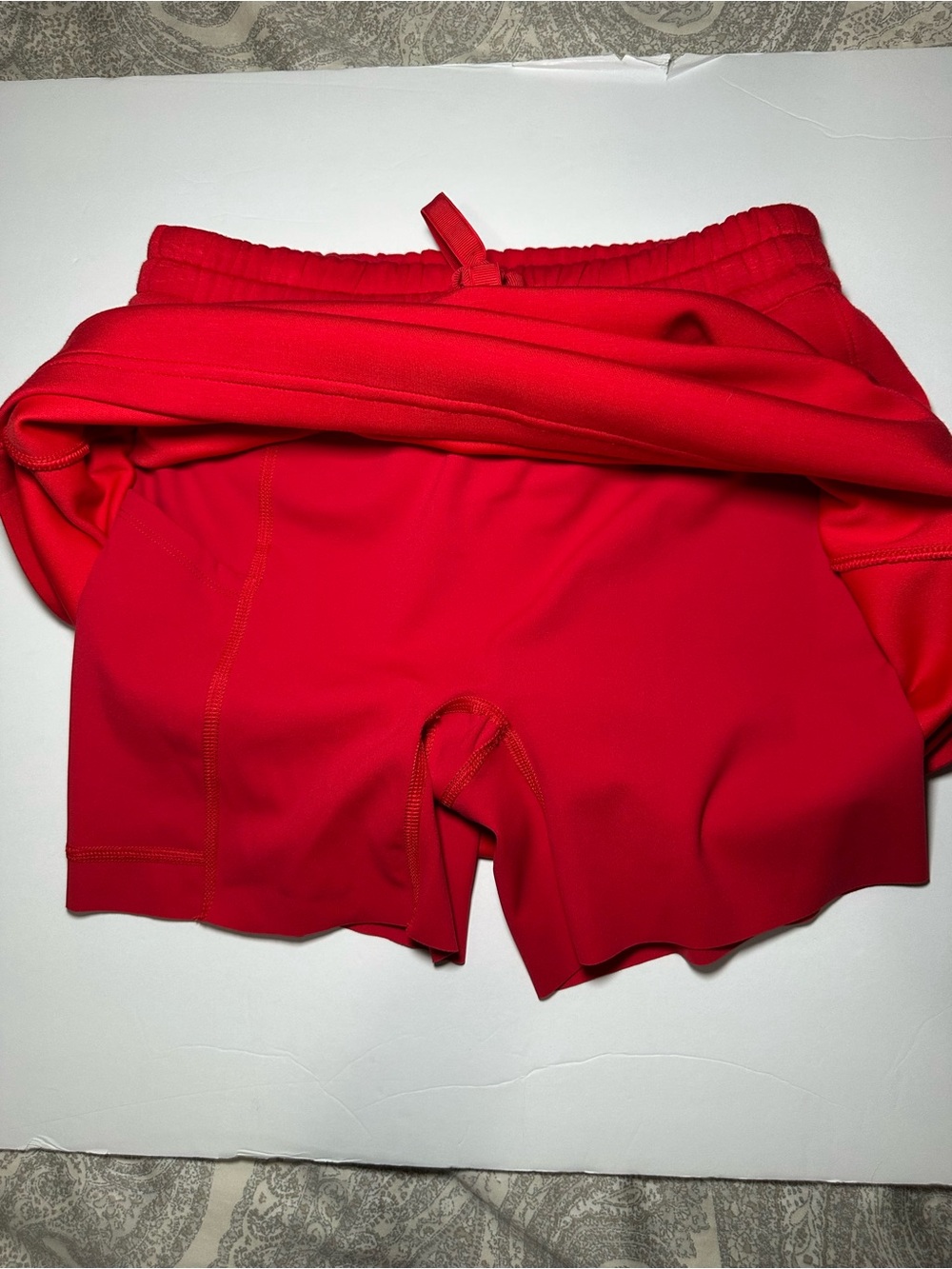 SPANX Women’s Red Air Essentials Knit Mini 15" Drawstring Waist Skort- Size XS - Picture 8 of 10